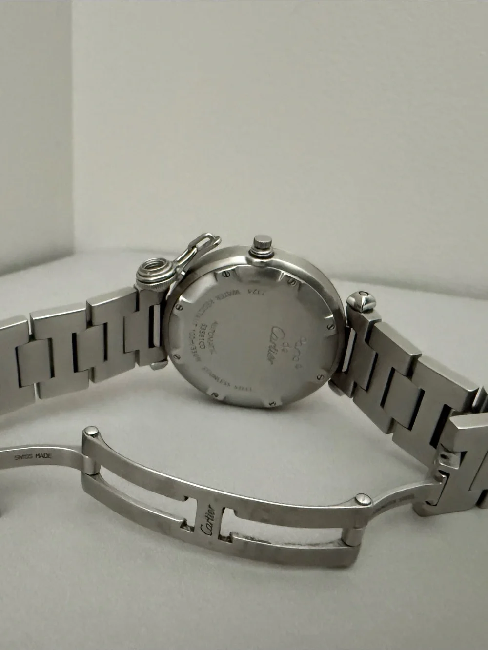 Cartier Pasha C Stainless Steel Watch with Black Dial